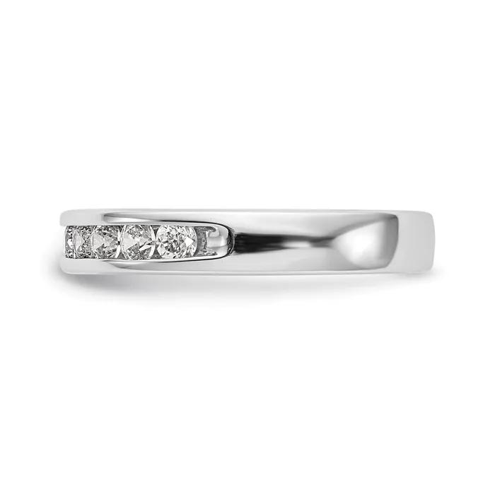 047ct CZ Solid Real 14K White Gold 9Stone Channel Wedding Band Ring Goldia Rings