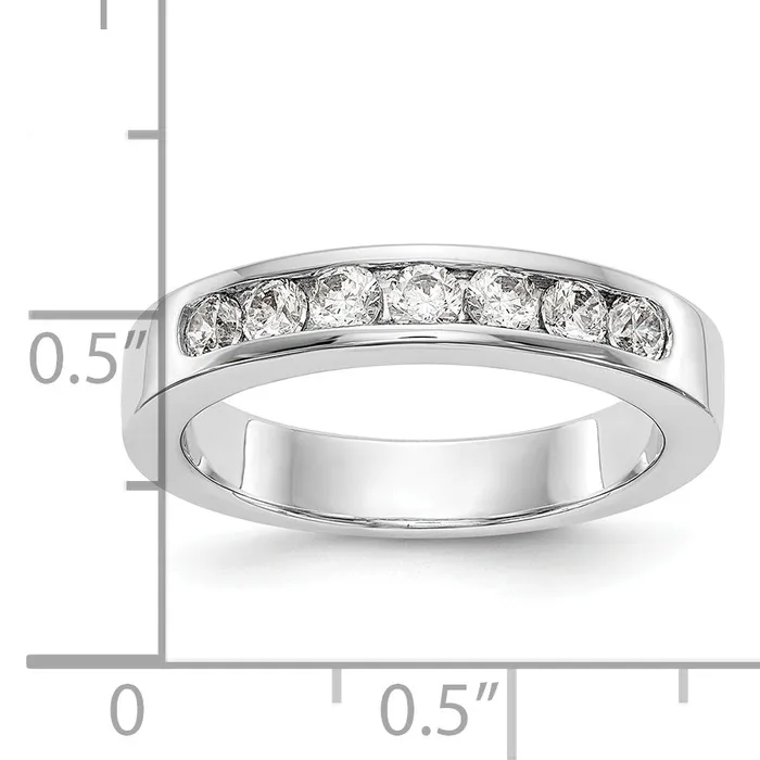 049ct CZ Solid Real 14K White Gold 726mm Stone Channel Wedding Band Ring Goldia Rings