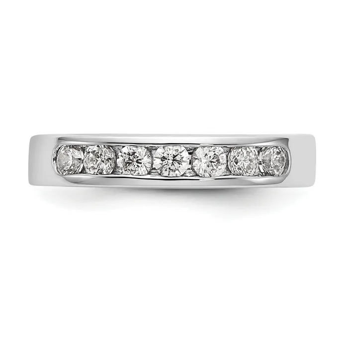 049ct CZ Solid Real 14K White Gold 726mm Stone Channel Wedding Band Ring Goldia Rings