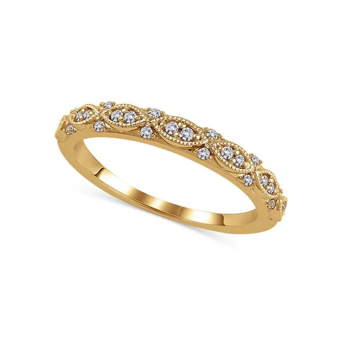Goldia 013 CT TW Natural Diamond Art Deco Anniversary Band in Solid 14K Gold Rings Goldia 013 CT TW Natural Diamond Art Deco Anniversary Band in Solid 14K Gold Rings