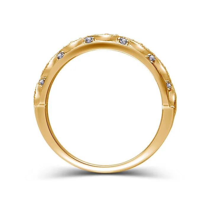 Goldia 013 CT TW Natural Diamond Art Deco Anniversary Band in Solid 14K Gold Rings Goldia 013 CT TW Natural Diamond Art Deco Anniversary Band in Solid 14K Gold Rings
