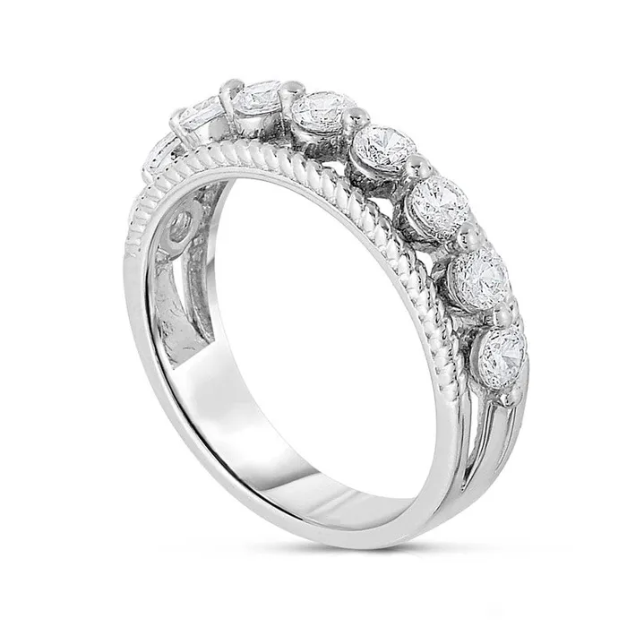 Goldia 10 CT TW Natural Diamond Anniversary Band in Solid 14K White Gold Rings Goldia 10 CT TW Natural Diamond Anniversary Band in Solid 14K White Gold Rings