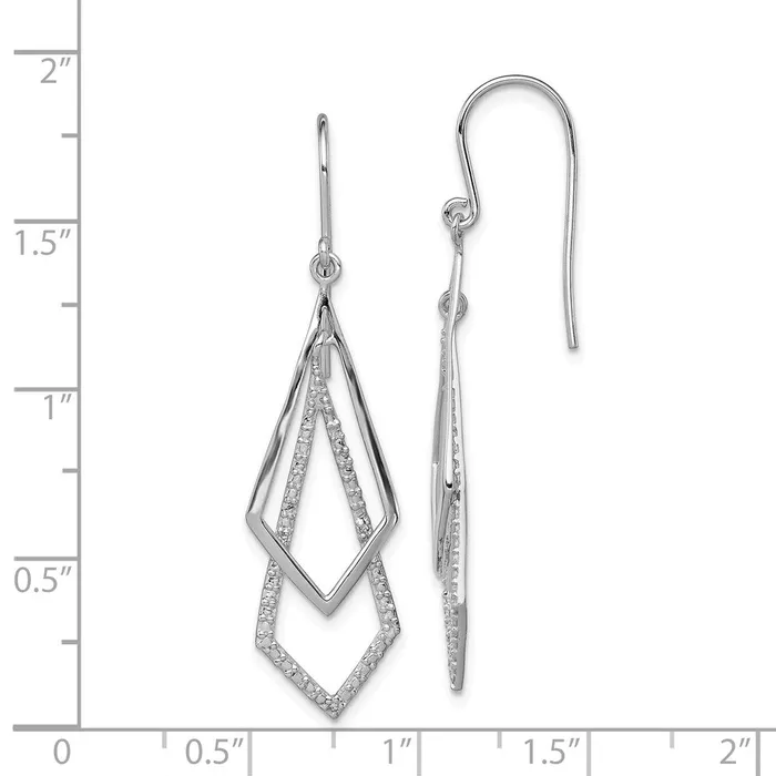 Goldia Earrings Sterling Silver Rhodium Plated Diamond Dangle Earrings