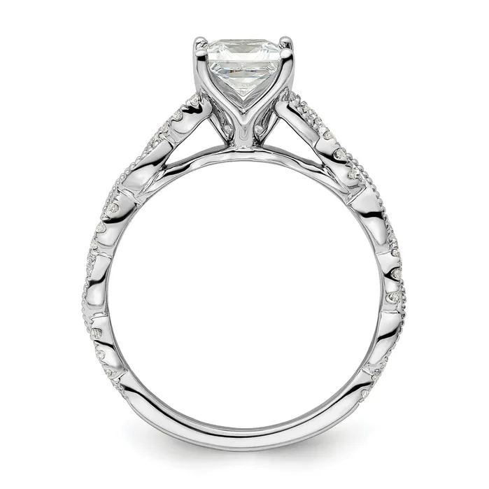 Goldia Rings 14k White Gold 15 Ct Lab Grown Diamond VSSI G 1 Ct Center Princess Engagement Ring