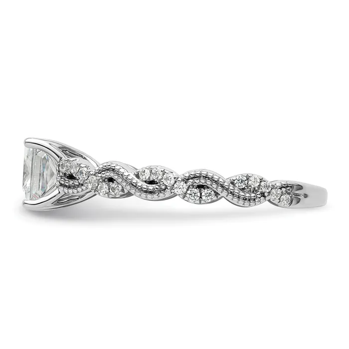 Goldia Rings 14k White Gold 15 Ct Lab Grown Diamond VSSI G 1 Ct Center Princess Engagement Ring