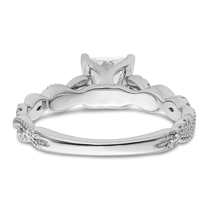Goldia Rings 14k White Gold 15 Ct Lab Grown Diamond VSSI G 1 Ct Center Princess Engagement Ring