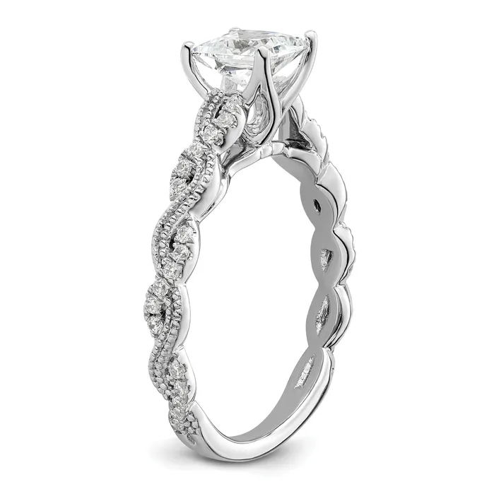 Goldia Rings 14k White Gold 15 Ct Lab Grown Diamond VSSI G 1 Ct Center Princess Engagement Ring