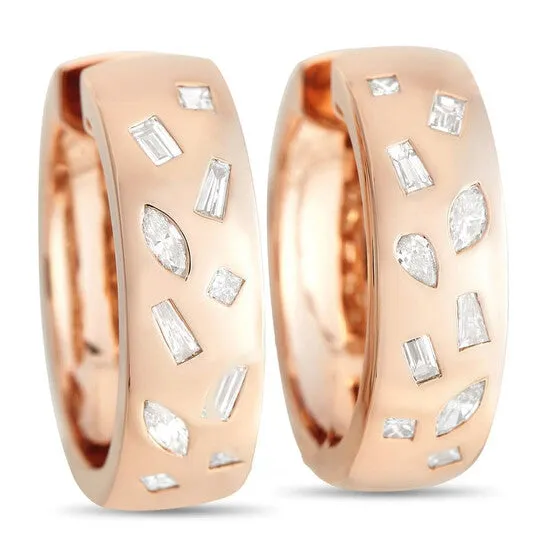 JMS always Earrings Original LB Exclusive 18K Rose Gold 140 ct Diamond Hoop Earrings
