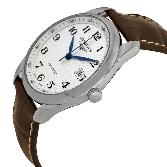 JMS always Watches Original Longines Master Automatic Silver Dial Brown Leather Watch L27934783