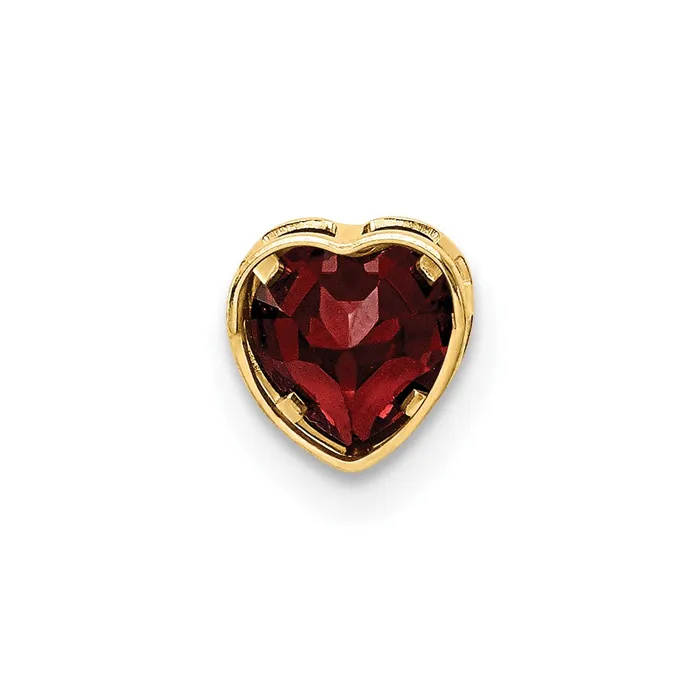 Necklaces Goldia 14K Yellow Gold 5mm Heart Garnet bezel pendant