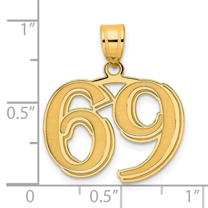 PreStyled Sets Goldia 14k Yellow Gold Polished Etched Number 69 Pendant