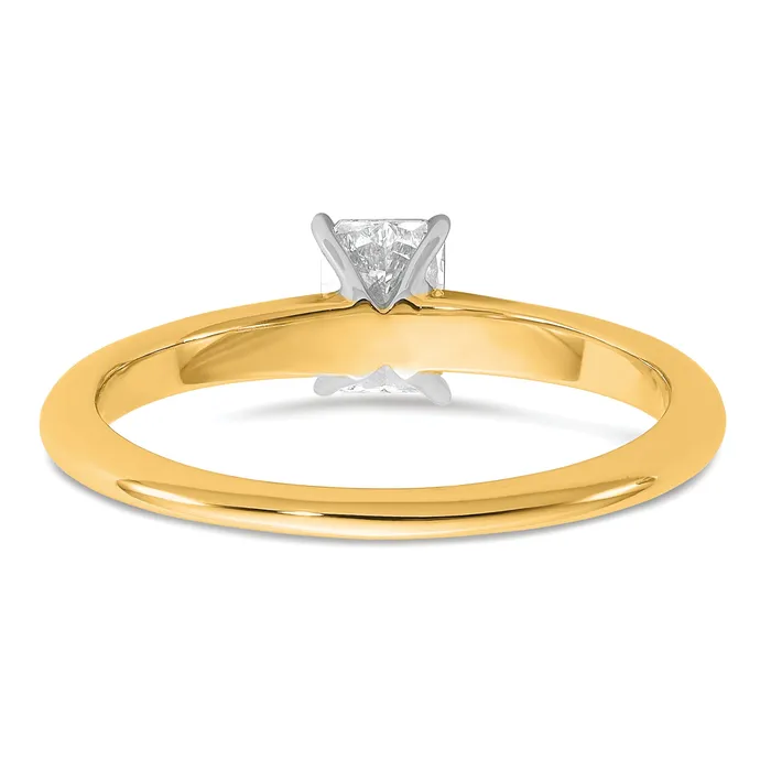 Rings 14k Twotone 12 Ct Certified Lab Grown Diamond VSSI G Radiant Solitare Engagement Ring Goldia