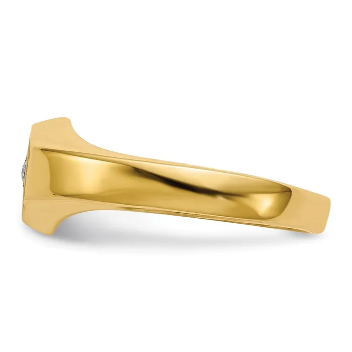 Rings 14K Yellow Gold A Real Diamond signet ring Goldiacom