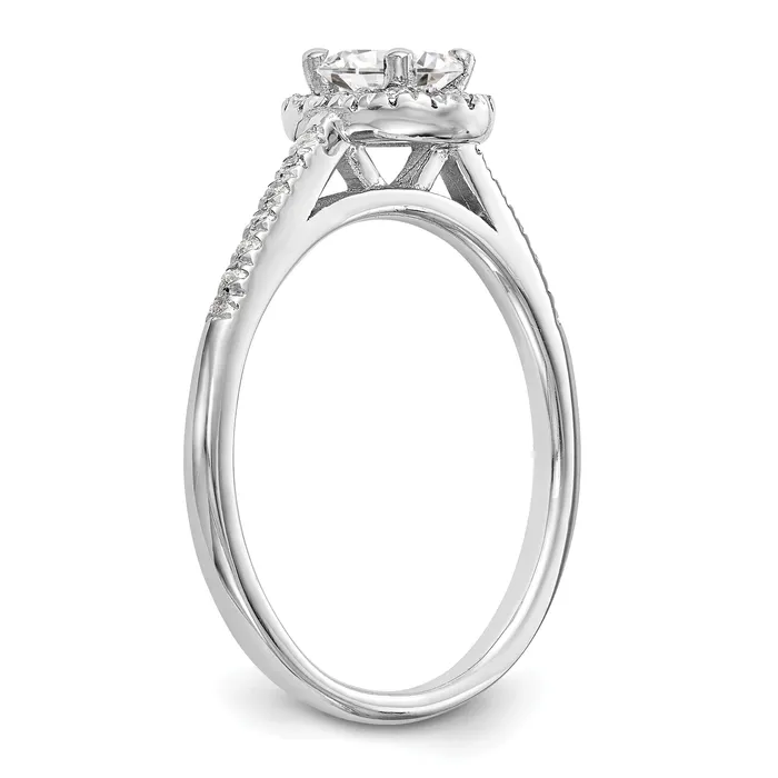 Rings Goldia 075ct CZ Solid Real 14K White Gold Oval Oval Halo Engagement Ring
