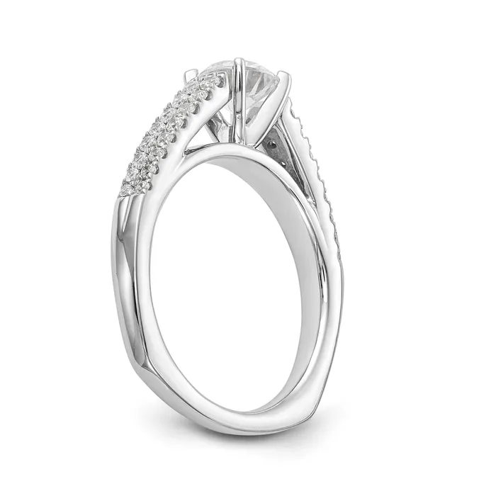Rings Goldiacom 14K White Gold Simulated Diamond Engagement Ring