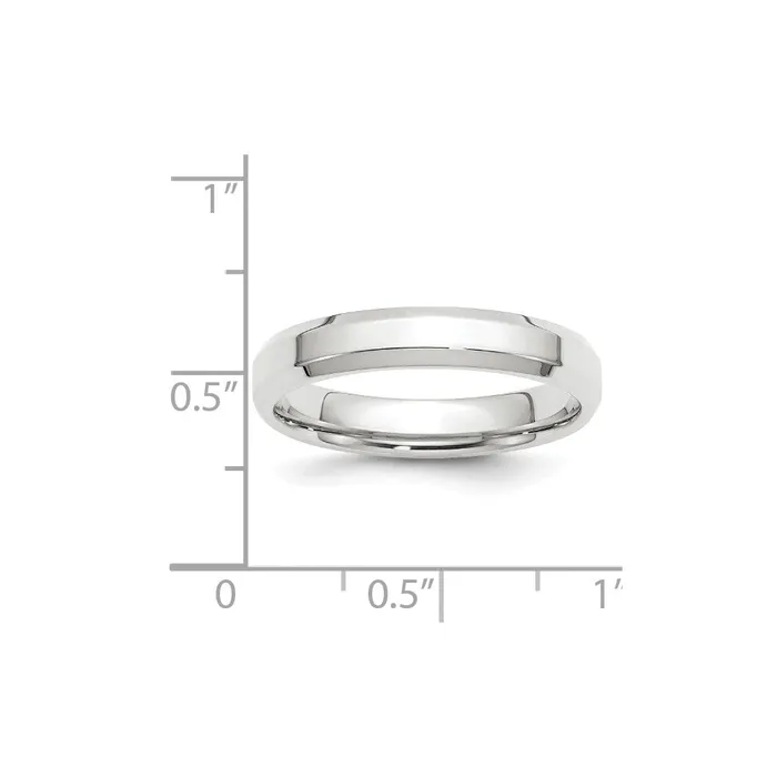 Rings Goldia Solid 10K White Gold 4mm Bevel Edge Comfort Fit MensWomens Wedding Band Ring Size 75
