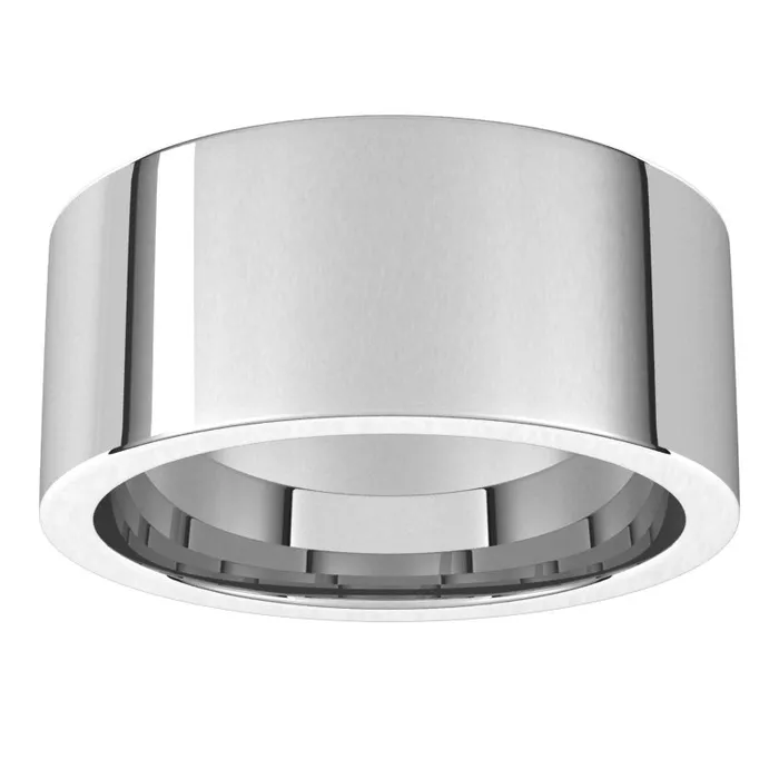 10K White Gold 9 mm flat comfort fit Wedding Band TreasureFineJewelers Rings