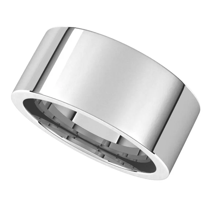 10K White Gold 9 mm flat comfort fit Wedding Band TreasureFineJewelers Rings