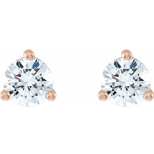 14K Rose Gold 16 CTW LabGrown Diamond Stud Earrings TreasureFineJewelers Earrings