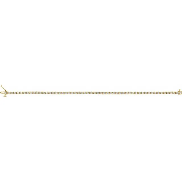 14K Yellow Gold 3 CTW Natural Diamond Line 7 14 Bracelet TreasureFineJewelers Bracelets