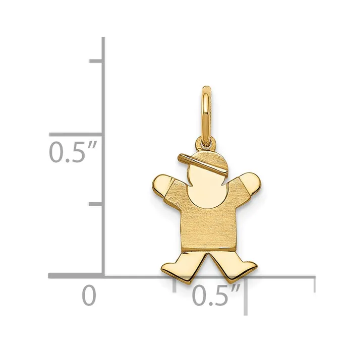14k Yellow Gold Mini Boy Joy Charm TreasureFineJewelers Charm Necklaces