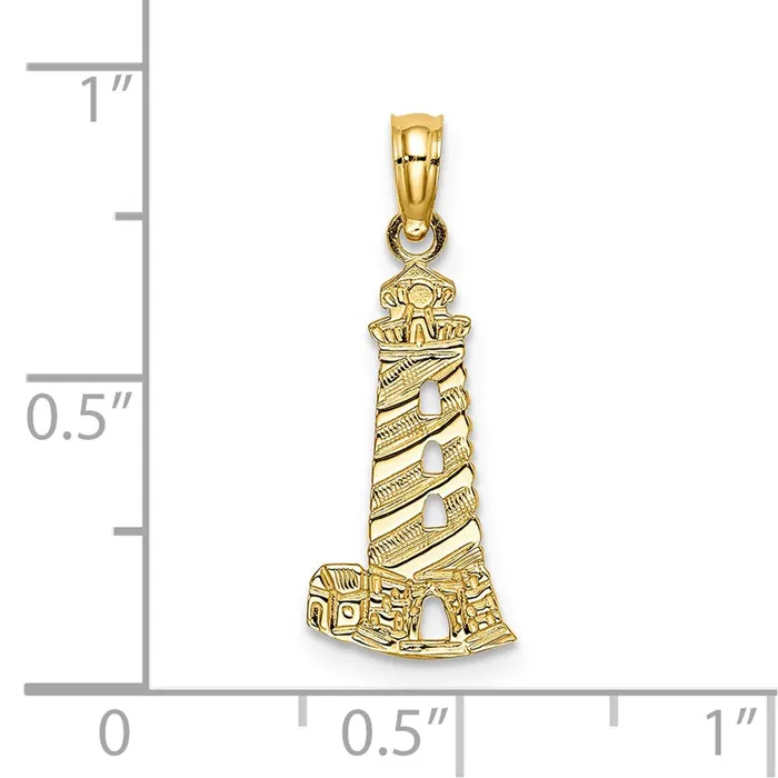 Charm Necklaces 14K Lighthouse Charm TreasureFineJewelers