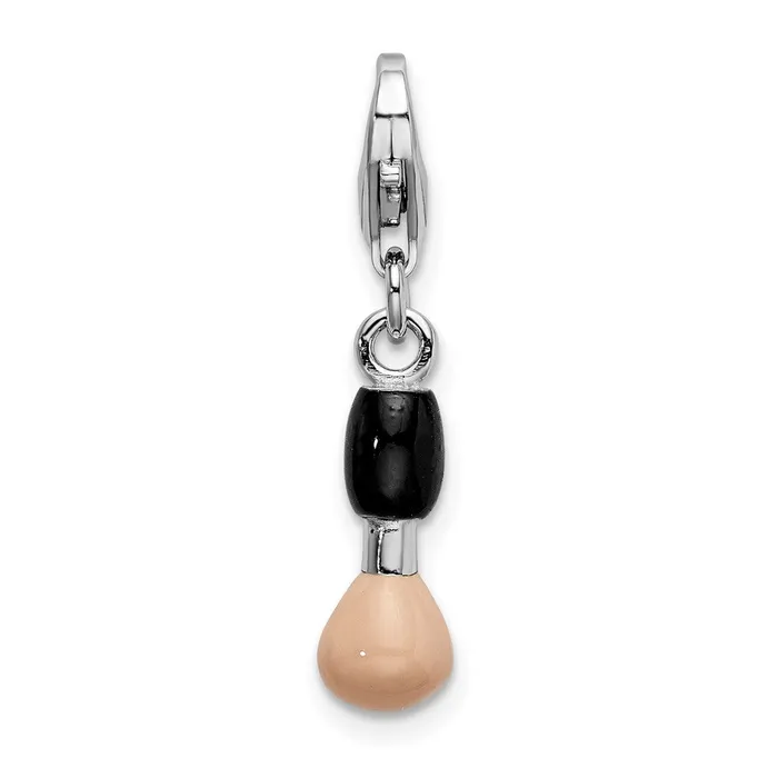Rings Sterling Silver Amore La Vita Rhodiumplated Enameled Blush Brush Charm TreasureFineJewelers Rings Sterling Silver Amore La Vita Rhodiumplated Enameled Blush Brush Charm TreasureFineJewelers