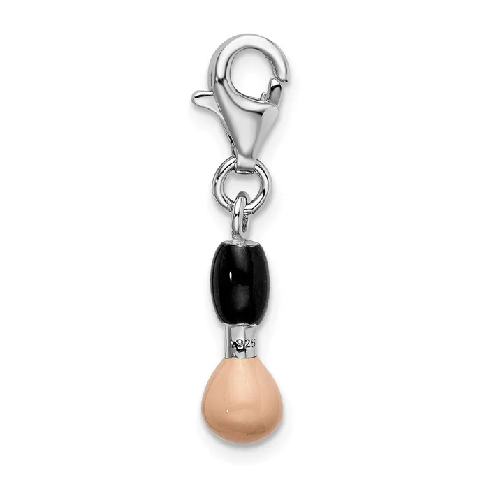 Rings Sterling Silver Amore La Vita Rhodiumplated Enameled Blush Brush Charm TreasureFineJewelers