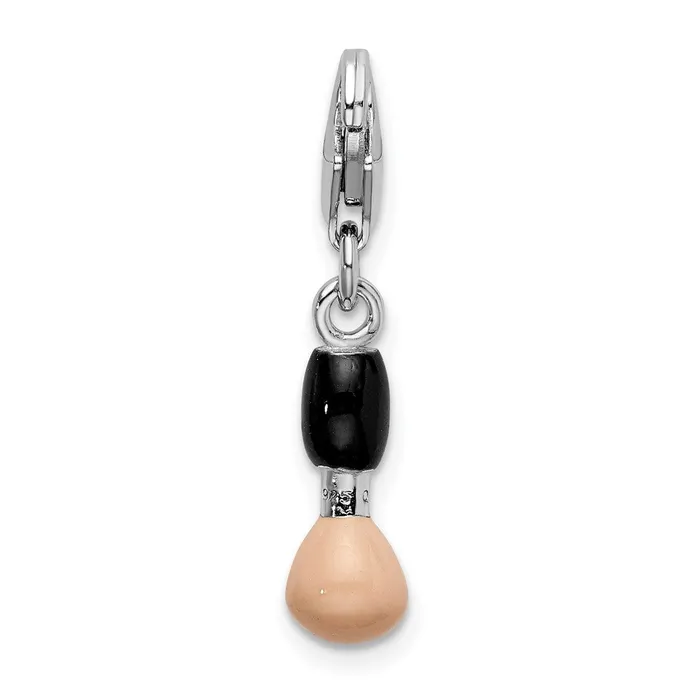 Rings Sterling Silver Amore La Vita Rhodiumplated Enameled Blush Brush Charm TreasureFineJewelers