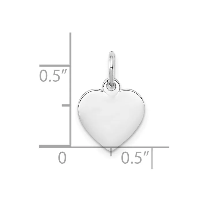 Rings TreasureFineJewelers Sterling Silver Rhplt Engraveable Heart Polished FrontBack Disc Charm