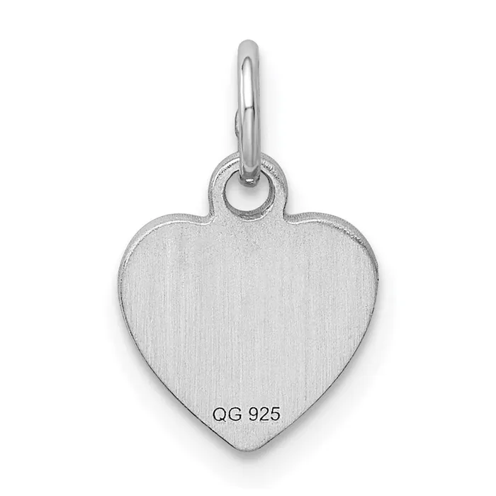 Rings TreasureFineJewelers Sterling Silver Rhplt Engraveable Heart Polished FrontBack Disc Charm