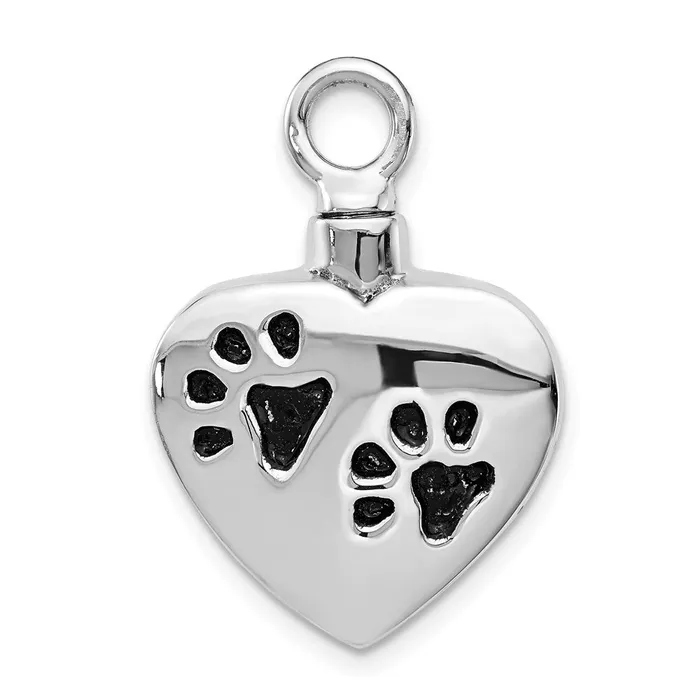 Rings TreasureFineJewelers Sterling Silver Rhodiumplated Enameled Paw Prints Heart Ash Holder Rings TreasureFineJewelers Sterling Silver Rhodiumplated Enameled Paw Prints Heart Ash Holder