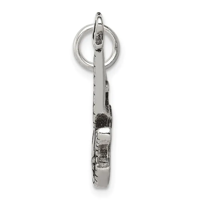 Sterling Silver Antiqued Electric Guitar Charm TreasureFineJewelers Rings
