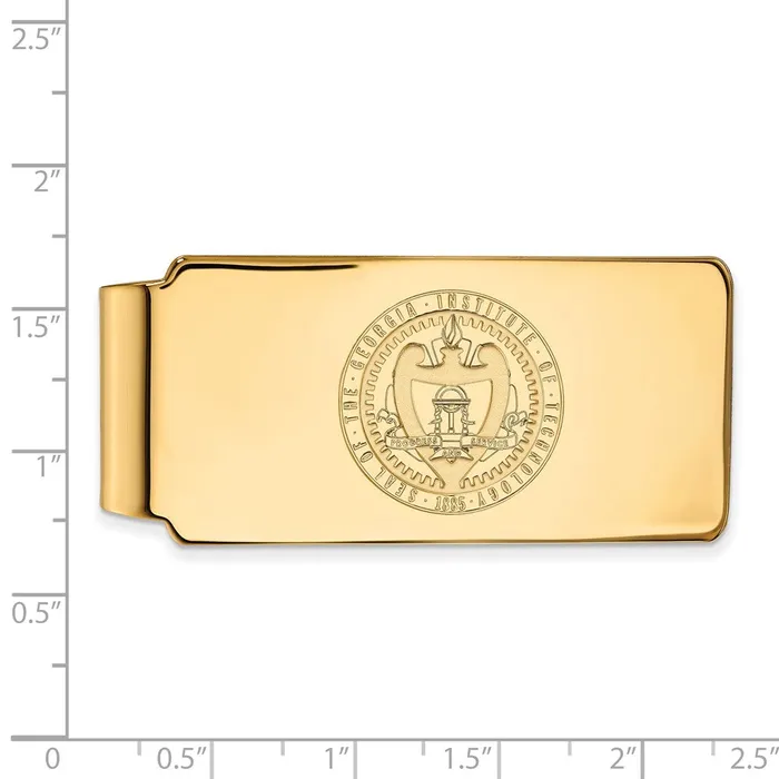 Sterling Silver Goldplated Georgia Institute of Technology Crest Money Clip TreasureFineJewelers Rings
