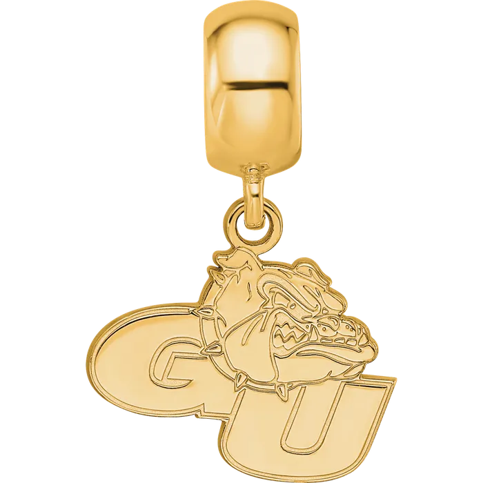 Sterling Silver Goldplated LogoArt Gonzaga University GU Bulldog Small Dangle Bead Charm TreasureFineJewelers Rings