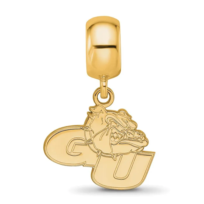 Sterling Silver Goldplated LogoArt Gonzaga University GU Bulldog Small Dangle Bead Charm TreasureFineJewelers Rings
