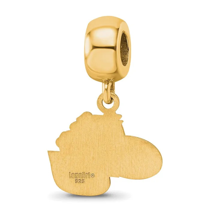 Sterling Silver Goldplated LogoArt Gonzaga University GU Bulldog Small Dangle Bead Charm TreasureFineJewelers Rings