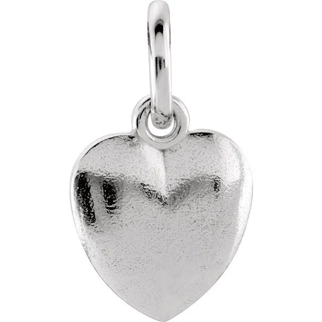 Sterling Silver Puffed Heart Charm TreasureFineJewelers Rings