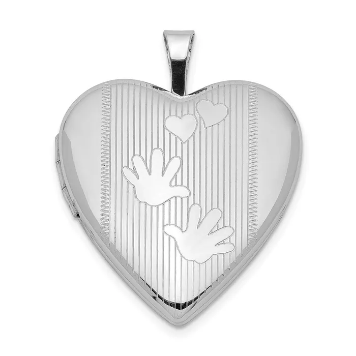 Sterling Silver Rhodiumplated 20mm Hands Heart Locket TreasureFineJewelers Rings Sterling Silver Rhodiumplated 20mm Hands Heart Locket TreasureFineJewelers Rings