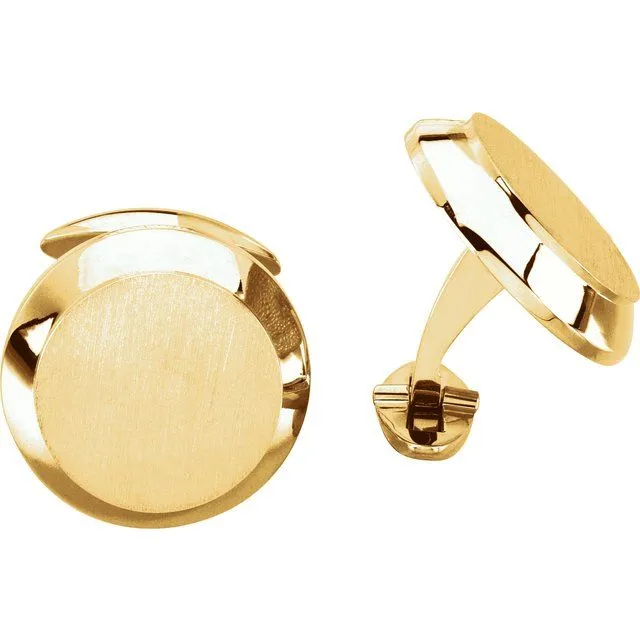 TreasureFineJewelers 14K Yellow Mens Cuff Links Rings