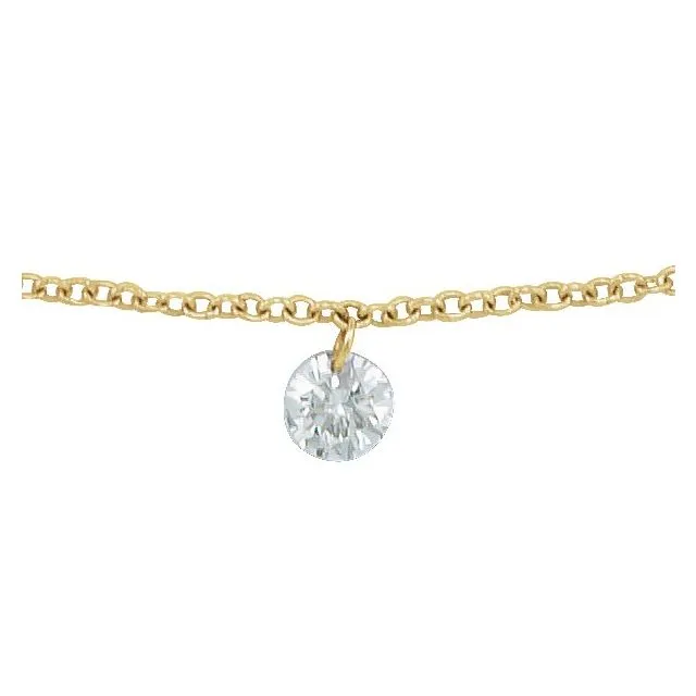 TreasureFineJewelers Bracelets 14K Yellow Gold 16 CT Drilled Natural Diamond Solitaire 6 127 12 Bracelet