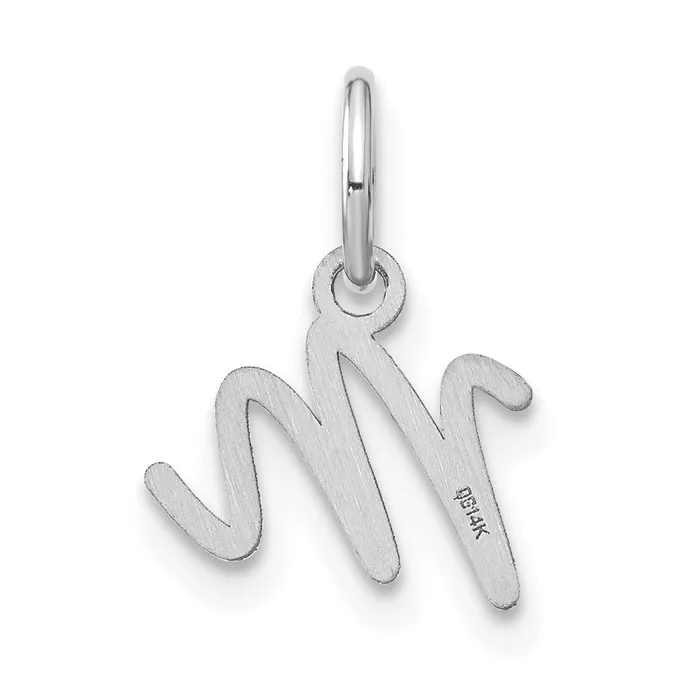 TreasureFineJewelers Charm Necklaces 14k White Gold Upper case Letter M Initial Charm
