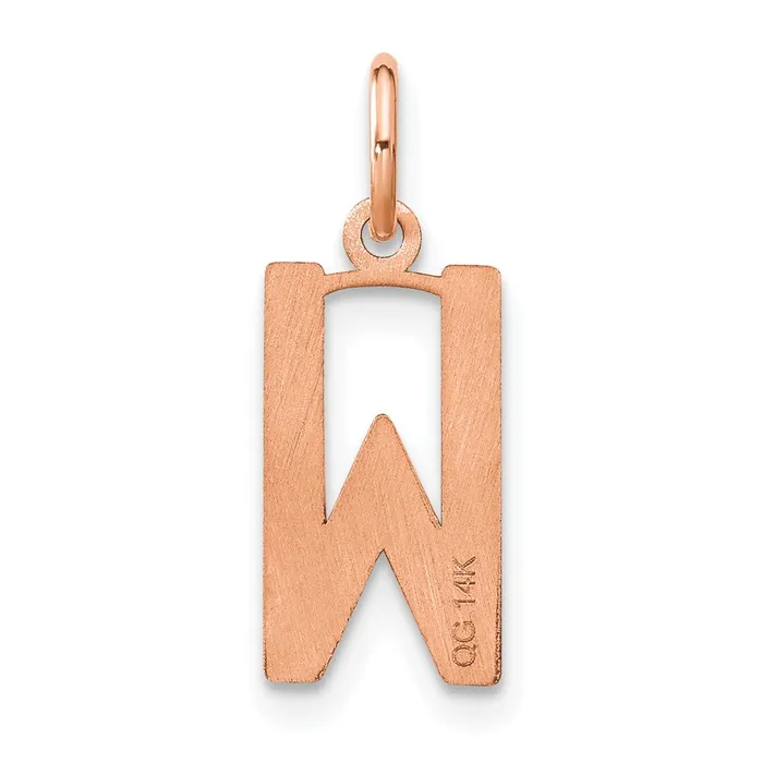 TreasureFineJewelers Necklaces Sterling Silver Roseplated Letter W Initial Pendant