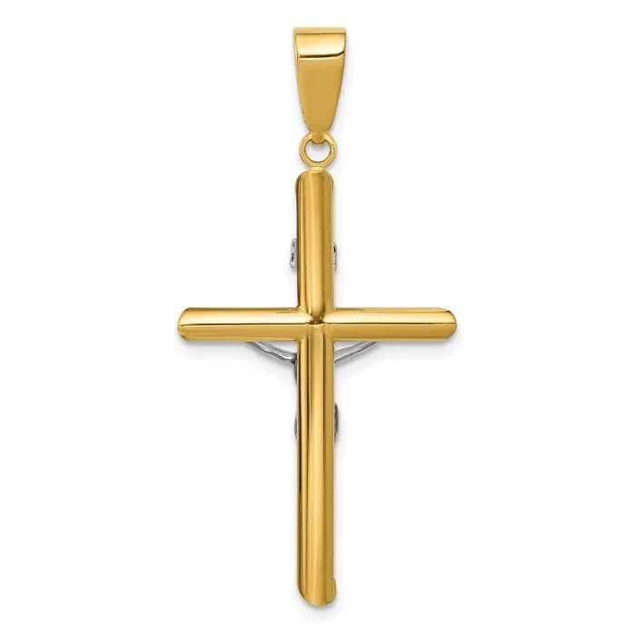 TreasureFineJewelers Rings 14k Twotone Hollow Crucifix Pendant