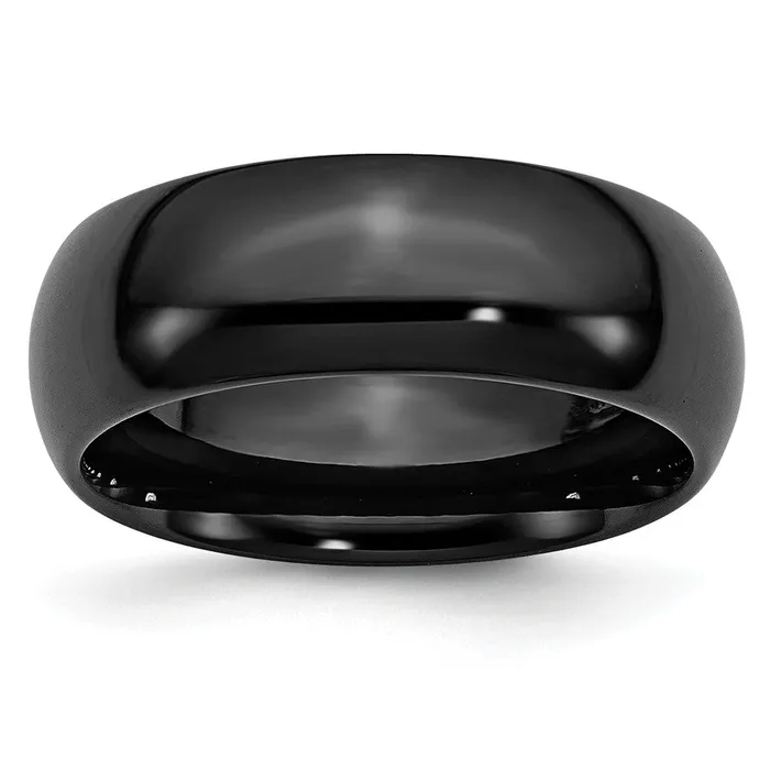 TreasureFineJewelers Rings Black Ceramic 8mm Polished Band