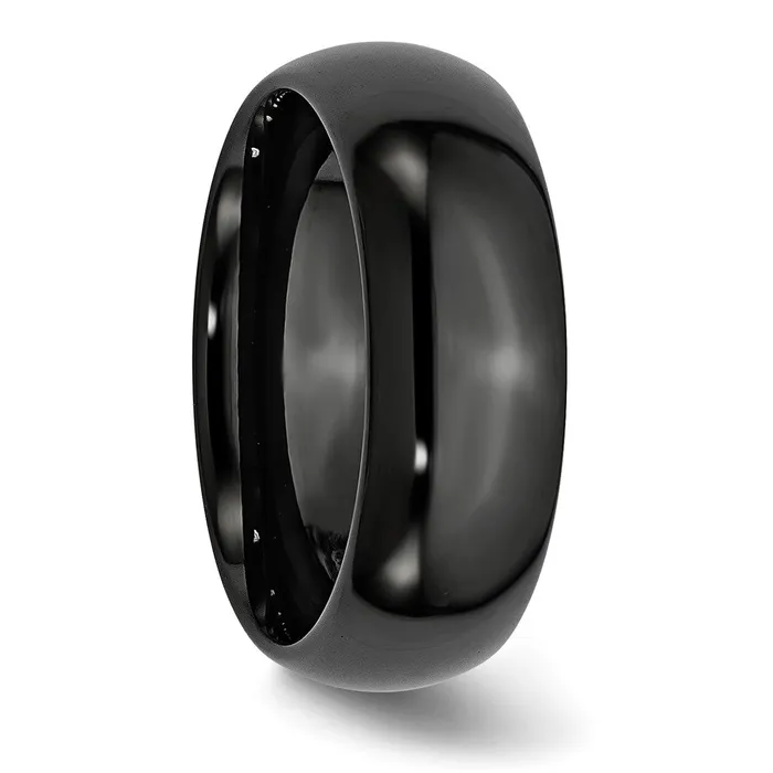 TreasureFineJewelers Rings Black Ceramic 8mm Polished Band