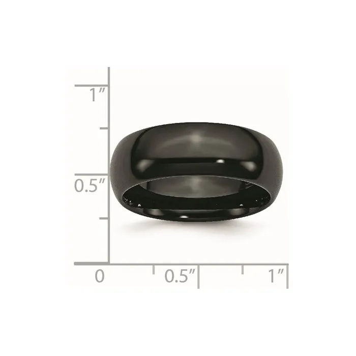 TreasureFineJewelers Rings Black Ceramic 8mm Polished Band