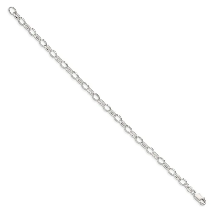 TreasureFineJewelers Rings Sterling Silver 5mm Fancy Rolo Chain