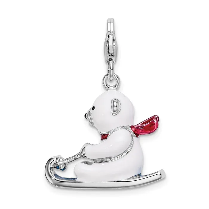 TreasureFineJewelers Rings Sterling Silver Amore La Vita Rhodpl 3D Enameled Polar Bear Sled Charm TreasureFineJewelers Rings Sterling Silver Amore La Vita Rhodpl 3D Enameled Polar Bear Sled Charm