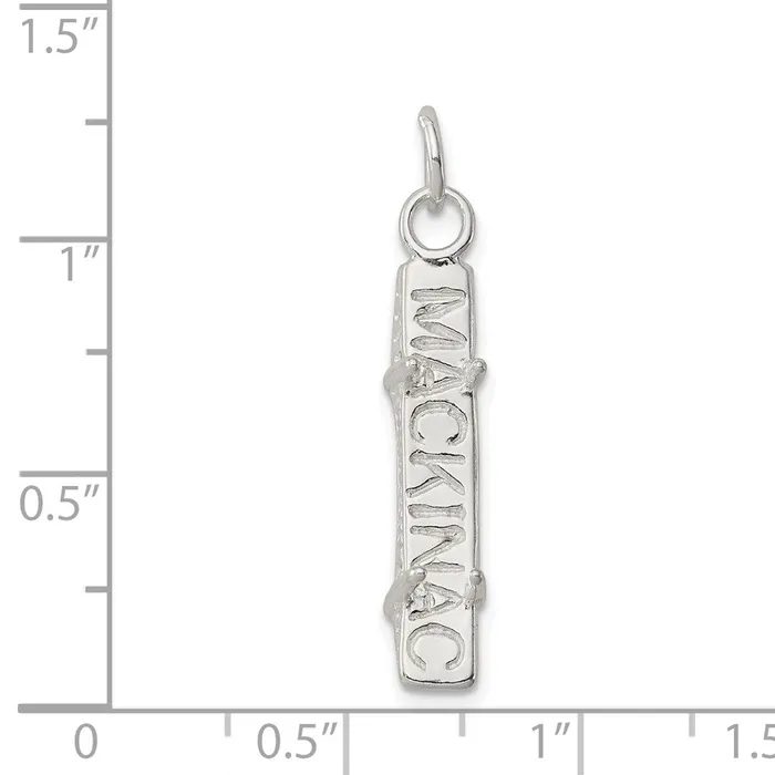 TreasureFineJewelers Rings Sterling Silver Mackinac Bridge Charm